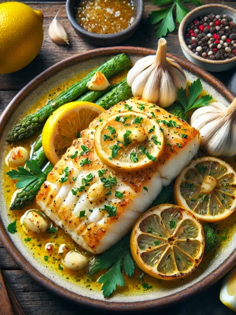 Lemon Garlic Butter Baked Cod