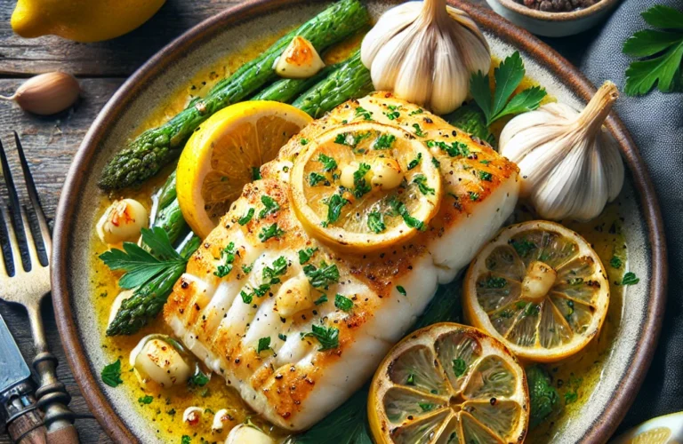 Lemon Garlic Butter Baked Cod